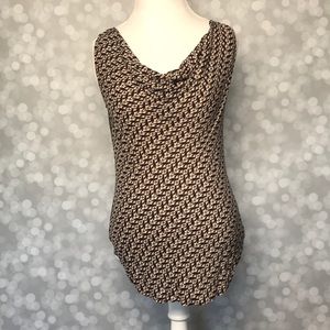 CAbi Cat Love Print Cowl Neck Tank Top